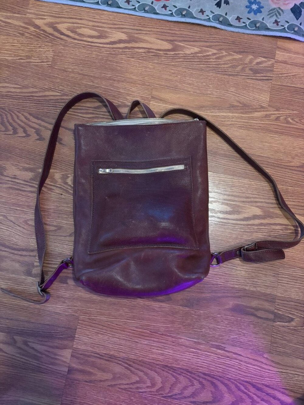 Portland Leather Tote Backpack - Cognac